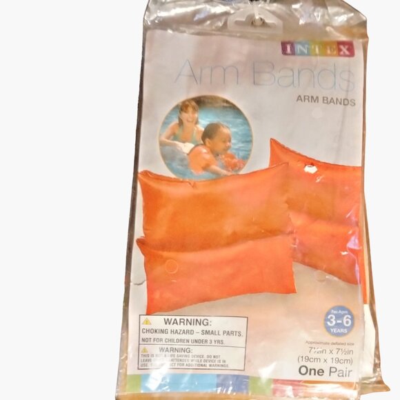 Intex Swimming Arm Bands Orange Vinyl Inflatable - Picture 4 of 9
